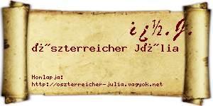 Öszterreicher Júlia névjegykártya